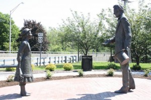 Abraham Lincoln and Grace Bedell statue in Westfield, New York